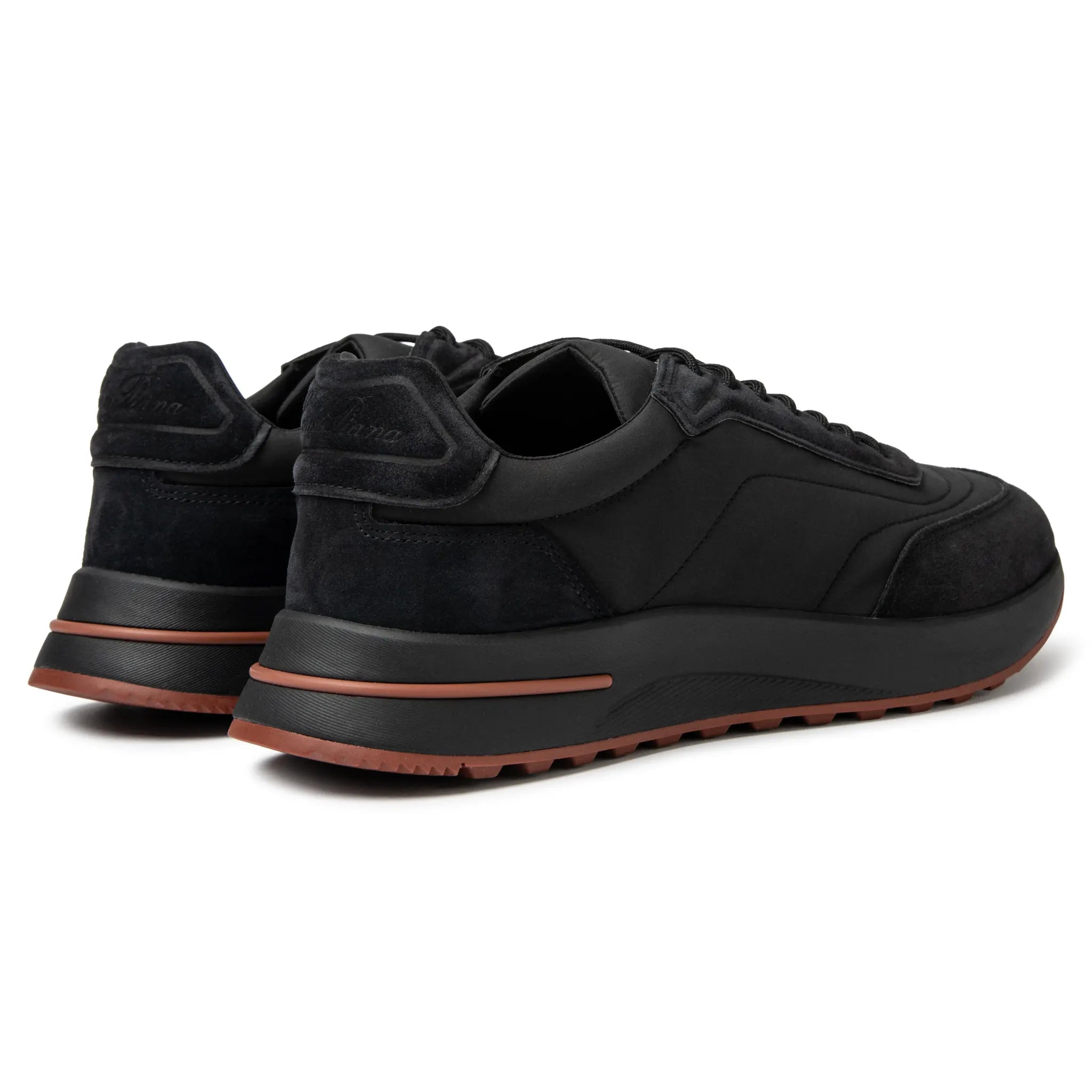 Back Side View of Loro Piana Week End Walk Triple Black Sneaker FAQ2222